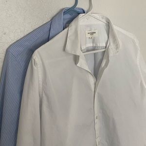 SET OF TWO Allen Poplin Dress Shirts